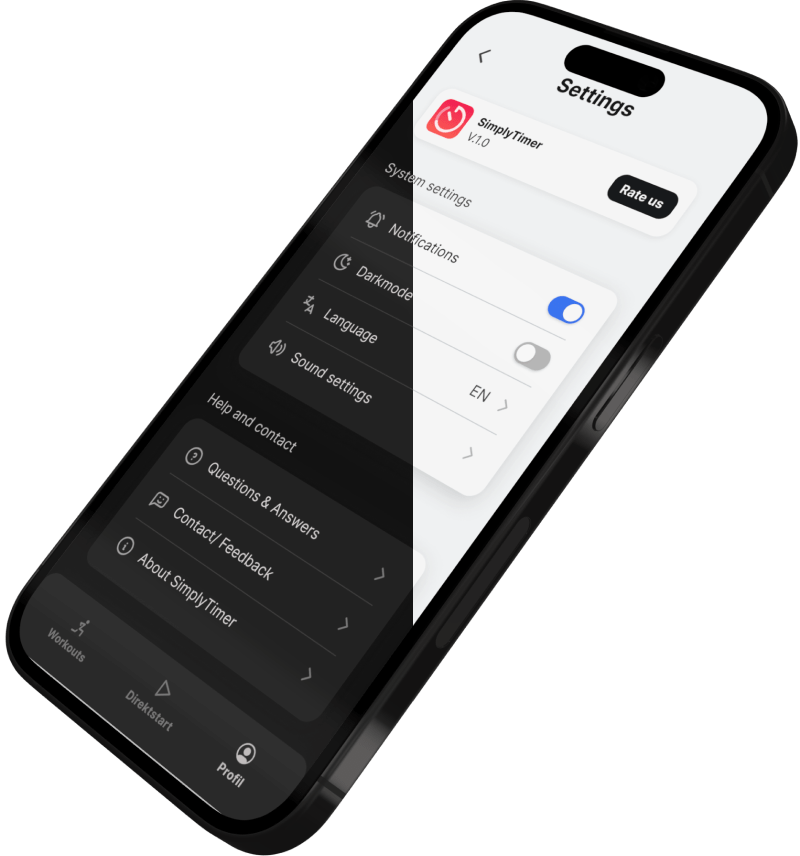 a phone that shows the darkmode and the lightmode of the app